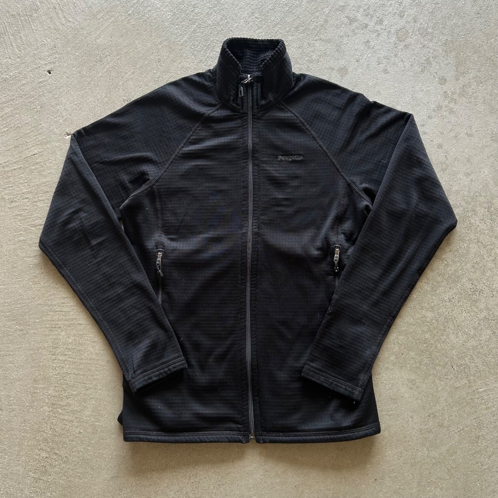 Patagonia R1 Full Zip Fleece Jacket Womens Medium Black Grid Polartec 40137